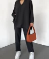 Polo Yaka Keten İkili Takım