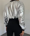 Varak Detaylı Kısa Bomber Ceket