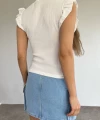Yaka Zincir Kol Volanlı Crop