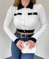 Zara Düğmeli Kısa Crop