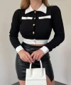 Zara Düğmeli Kısa Crop