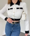 Zara Düğmeli Kısa Crop