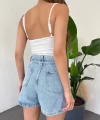 Zincir Detay Yan Büzgülü Crop