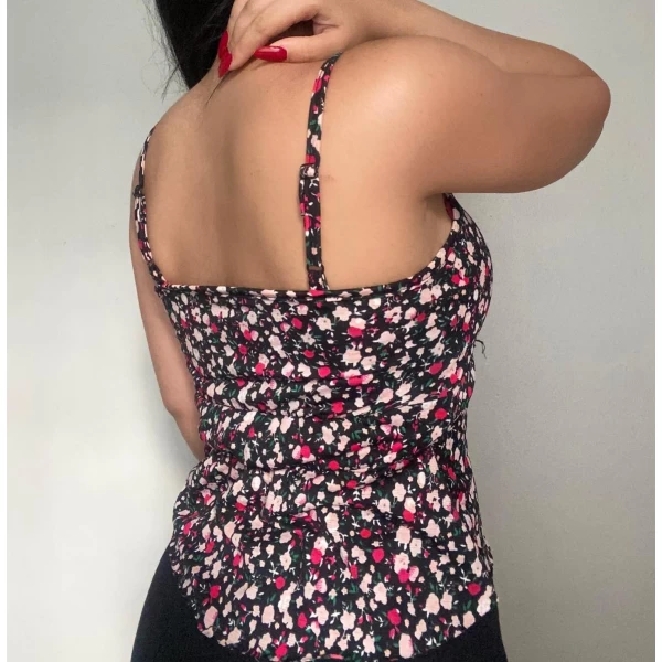 Kruvaze ip askılı crop