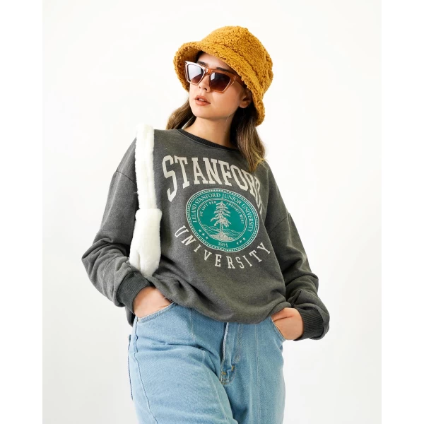 Stanford yıkamalı sweatshirt