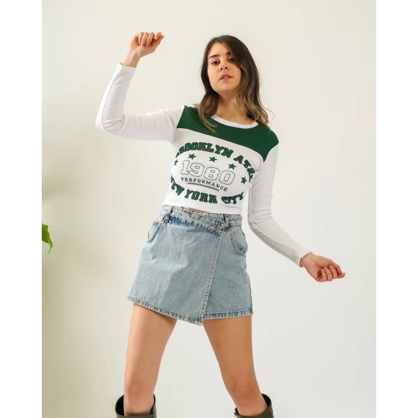 Brooklyn Çift Renk Crop