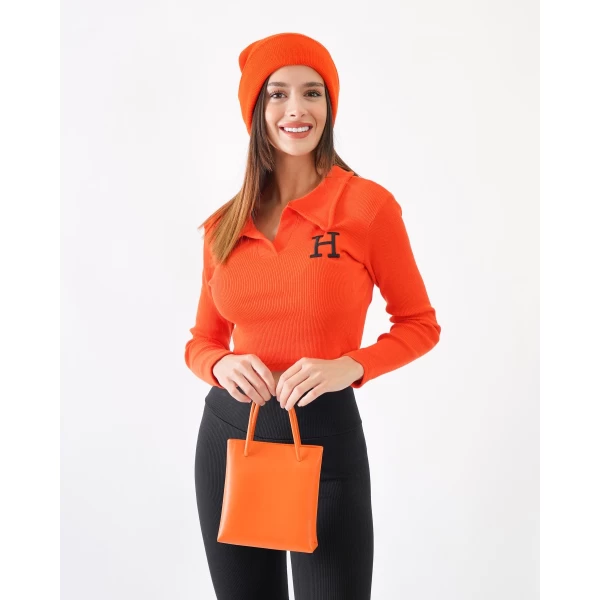 H polo yaka crop
