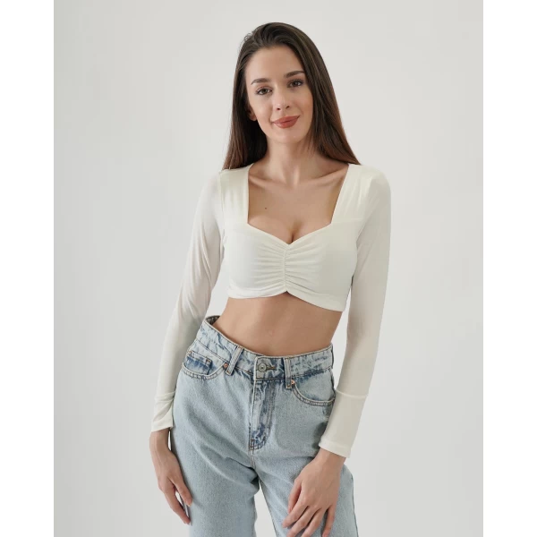 Önü Büzgülü Crop