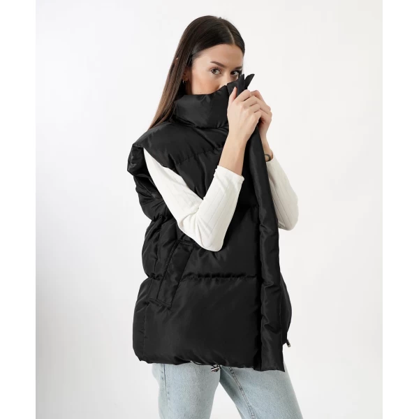 Siyah Şişme Puffer Yelek
