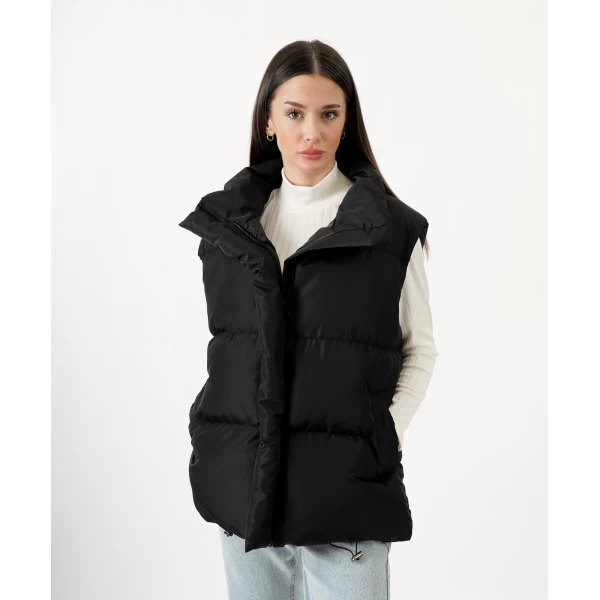 Siyah Şişme Puffer Yelek