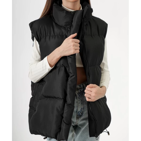 Siyah Şişme Puffer Yelek