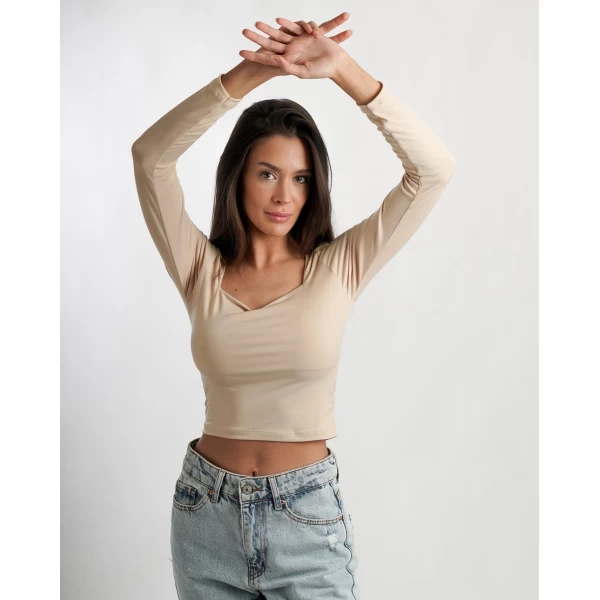 Krem Kare Yaka Sandy Crop