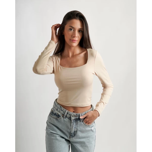 Krem Kare Yaka Sandy Crop