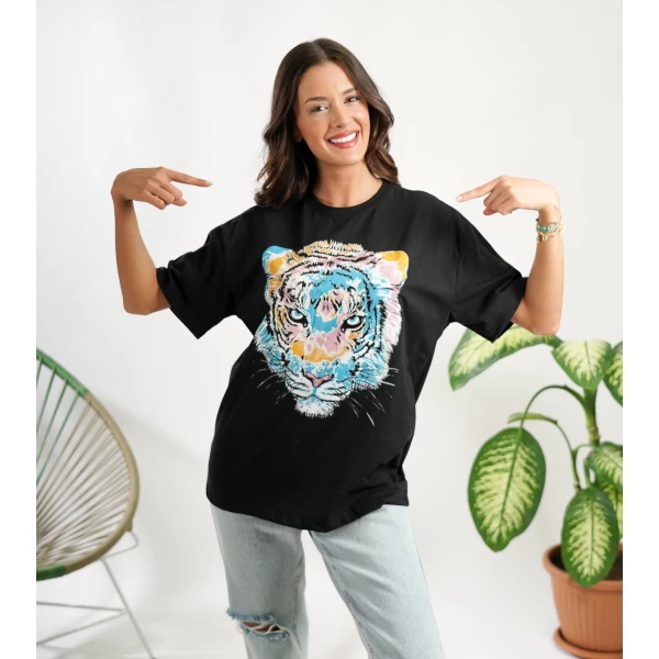 Kaplan Baskı Oversize Tshirt
