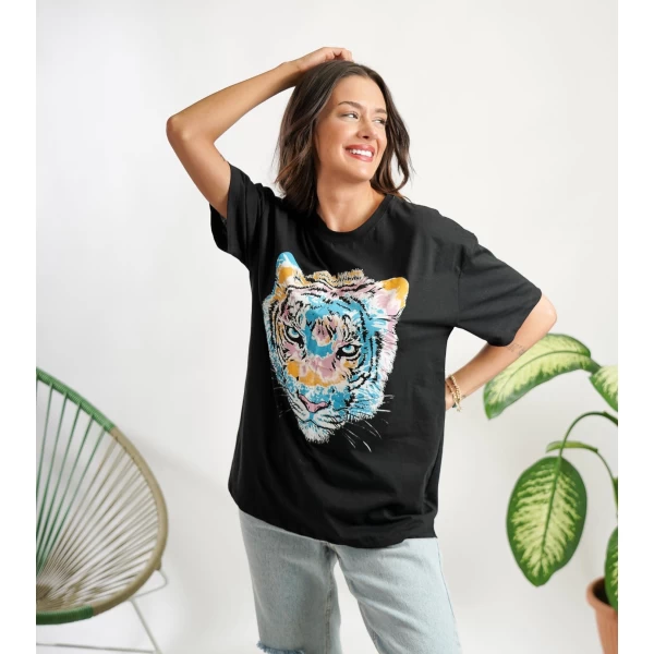 Kaplan Baskı Oversize Tshirt