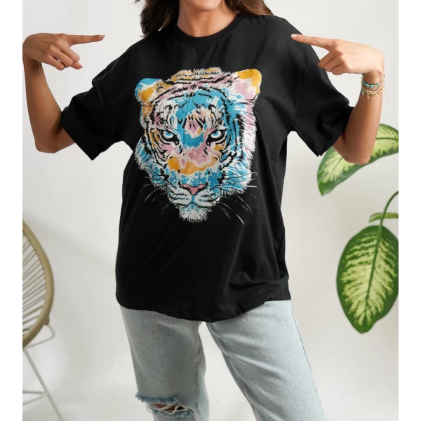 Kaplan Baskı Oversize Tshirt
