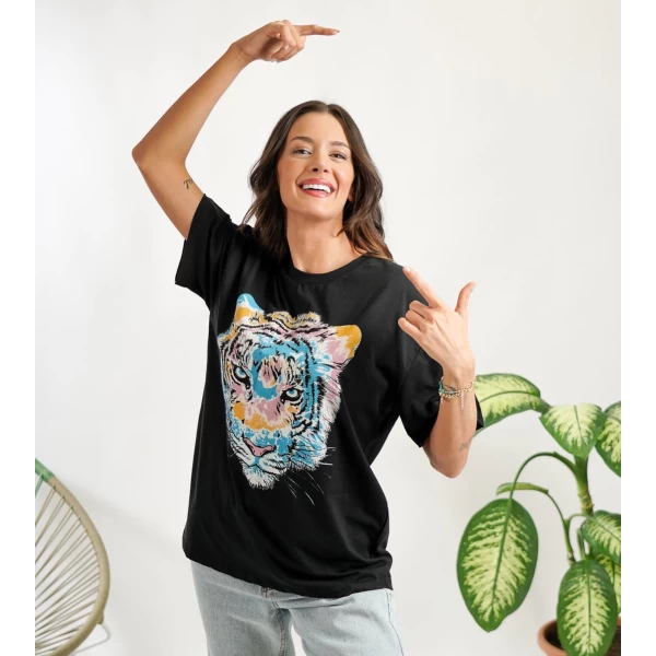 Kaplan Baskı Oversize Tshirt