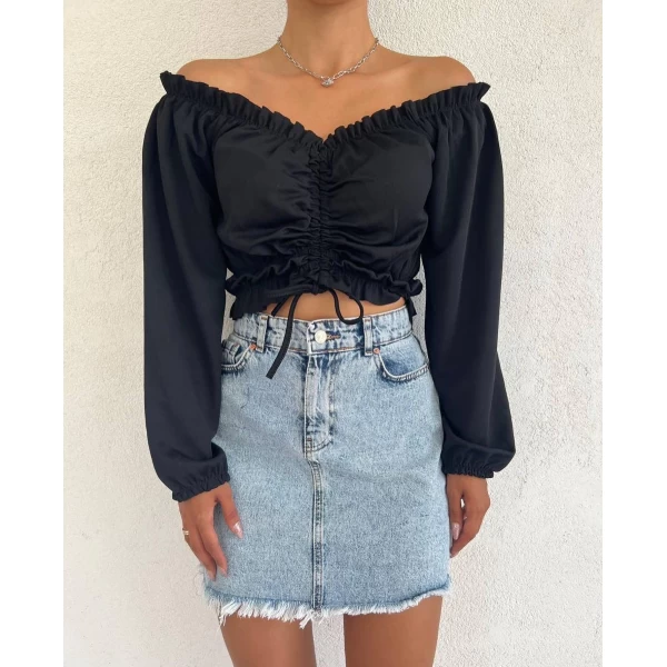 Carmen Yaka Büzgülü Crop