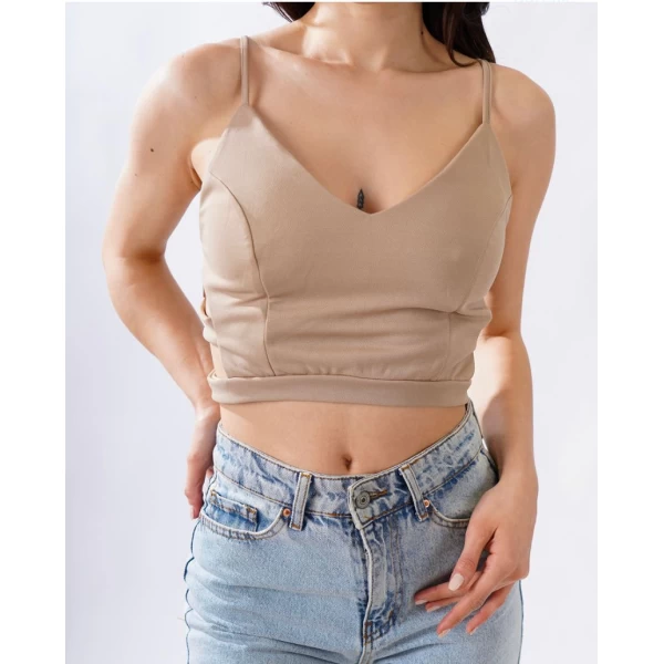 Krem Askılı Yan Detay Crop