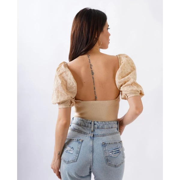Yaka Bağcıklı Zara Crop
