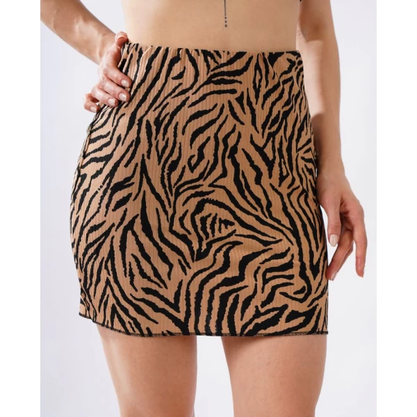 Zebra Desen Mİni Etek