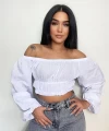 Sırt lastıkli büzgülü crop