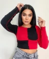 Parçalı ters dikiş crop