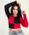 Parçalı ters dikiş crop