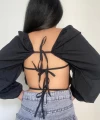 Sırt dekolte bağcıklı crop