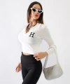 H polo yaka crop