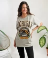 Mıchigan Baskı Oversize Tshirt