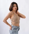 Krem Askılı Yan Detay Crop