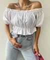 Straplez Lastikli Crop
