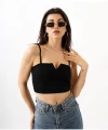V Detay İp Askılı Crop
