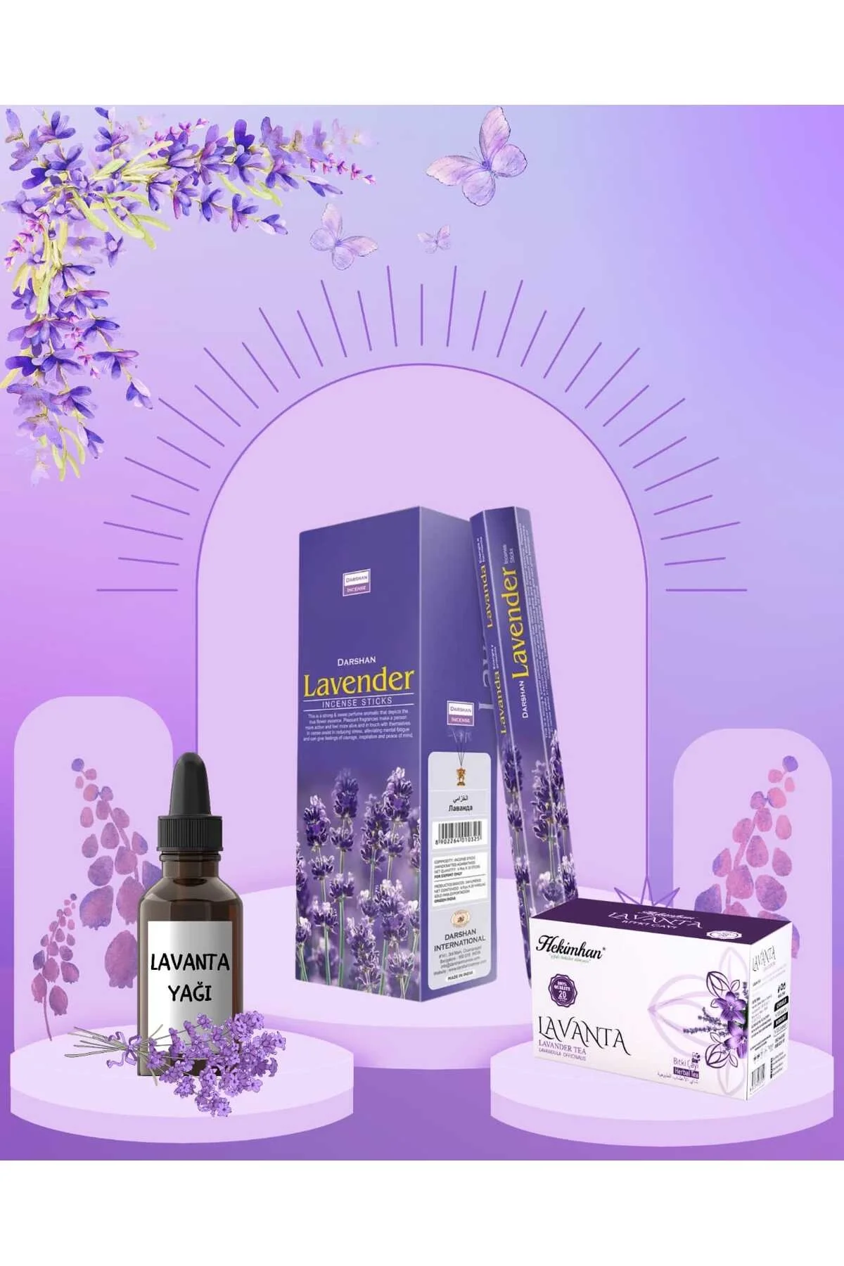 Lavanta Yağı + Lavanta Çayı + Lavanta Tütsüsü