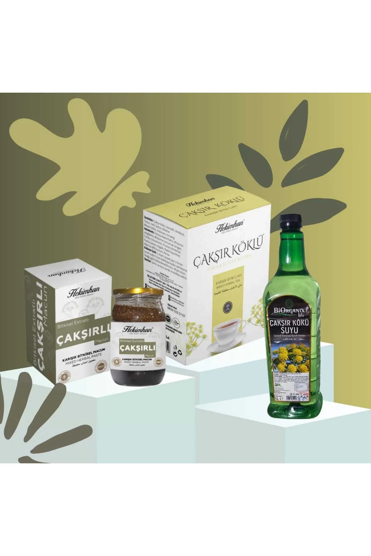 Çakşır Macunu 480 gr Çakşır suyu 1 litre Çakşır köklü çay 40'lı