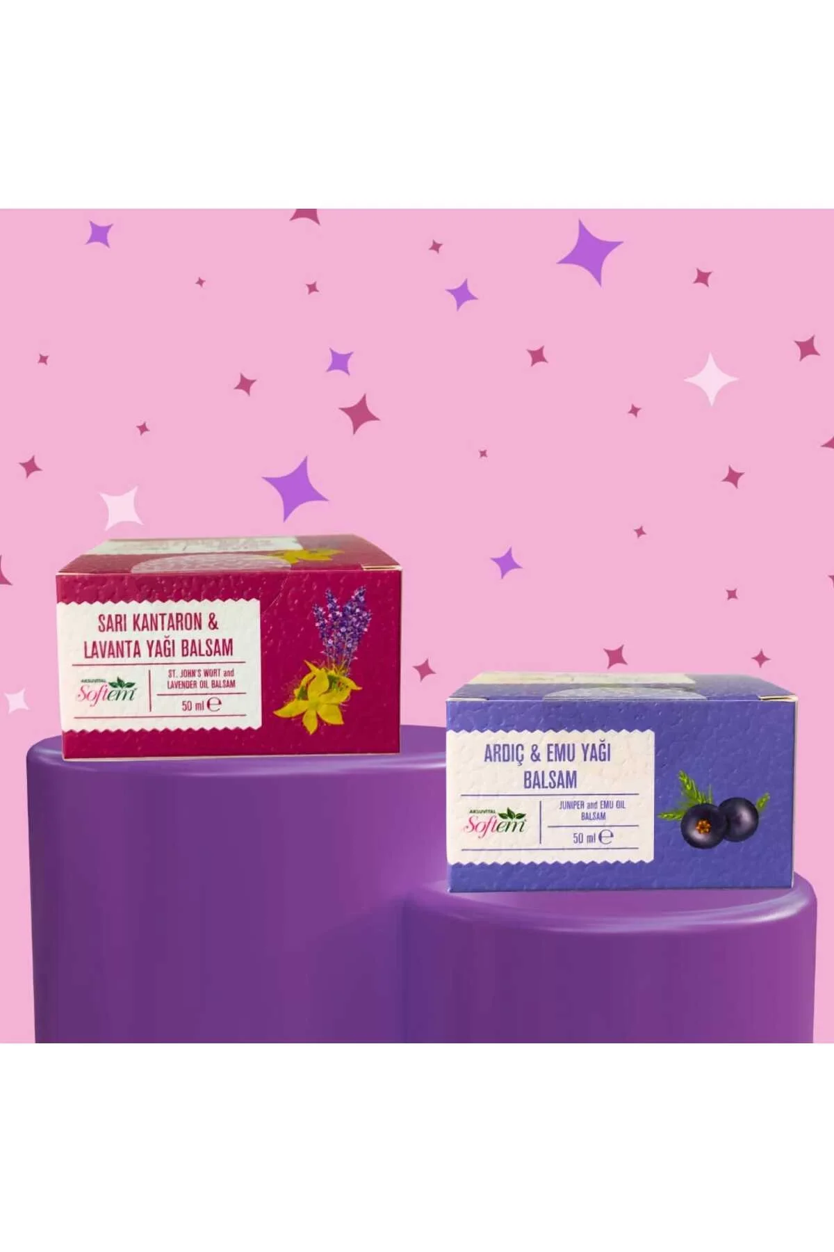 Balsam Set Sarı Kantaron& Lavanta Yağı Balsam + Ardıç & Emu Yağı Balsam