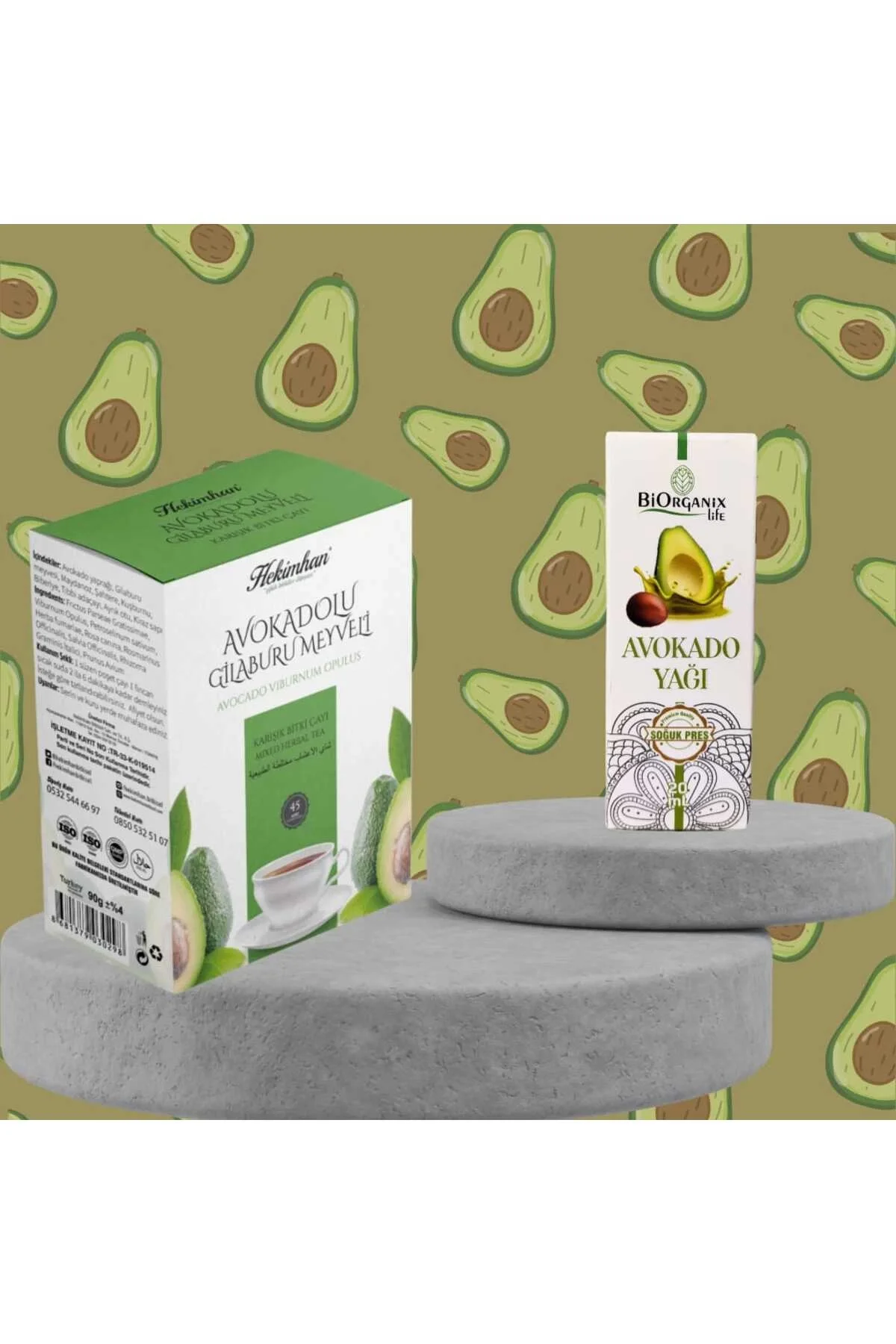 Avokadolu Glaburu Meyveli Bitki Çayı + Avokado Yağı