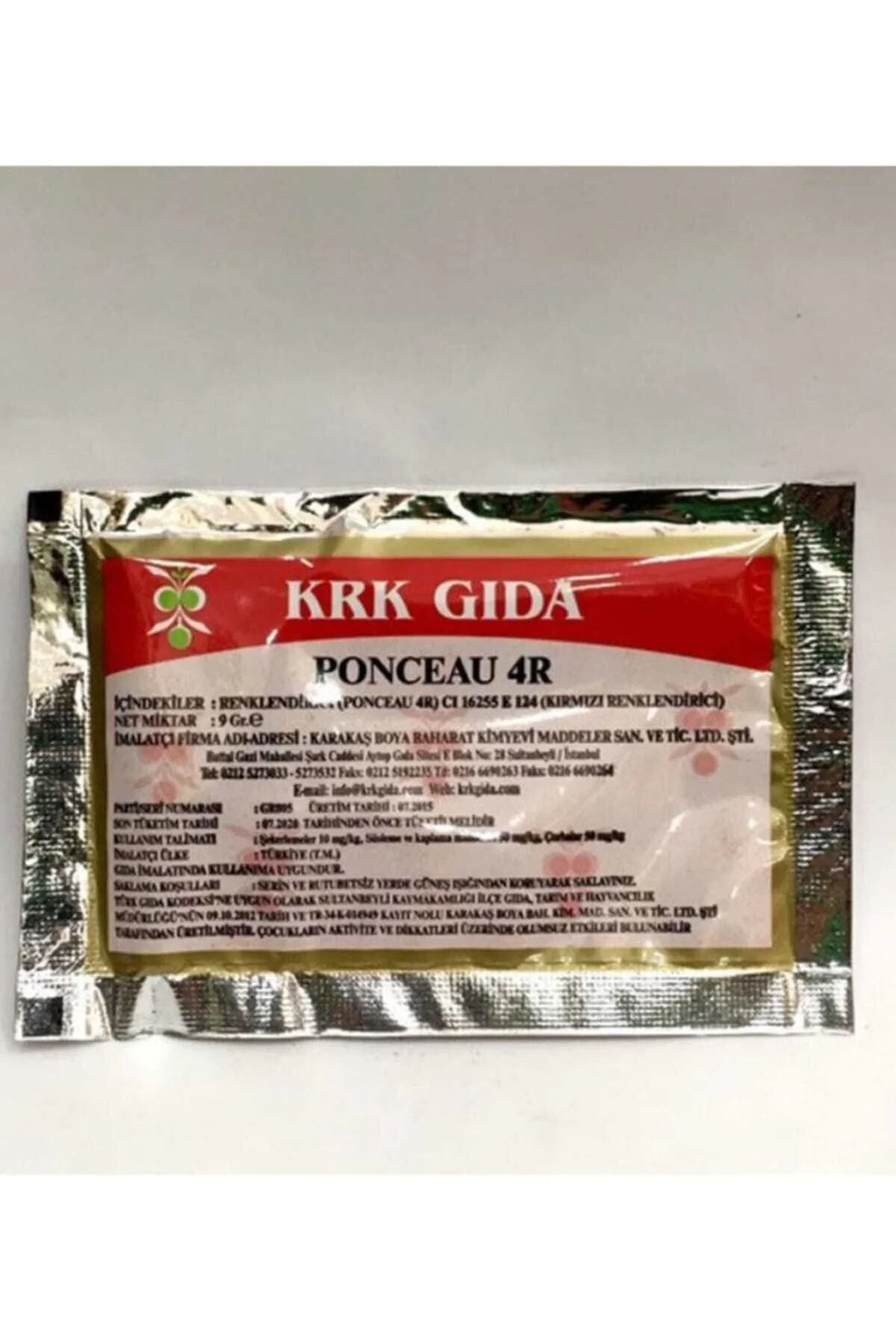 Renklendirici Kırmızı (PONCEAU 4R) ( E 124) (9 GR) (KIRMIZI GIDA BOYASI)