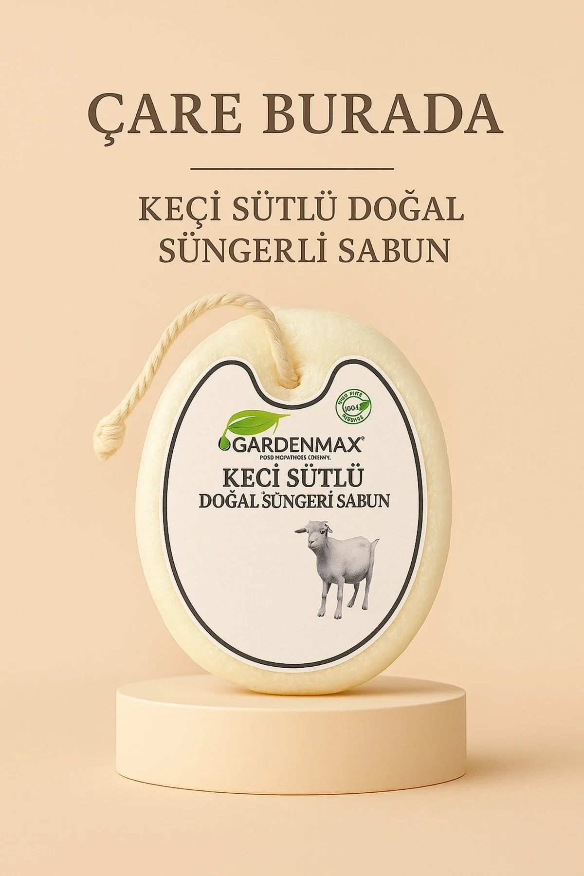 Gardenmax - Keçi Sütlü Doğal Süngerli Sabun