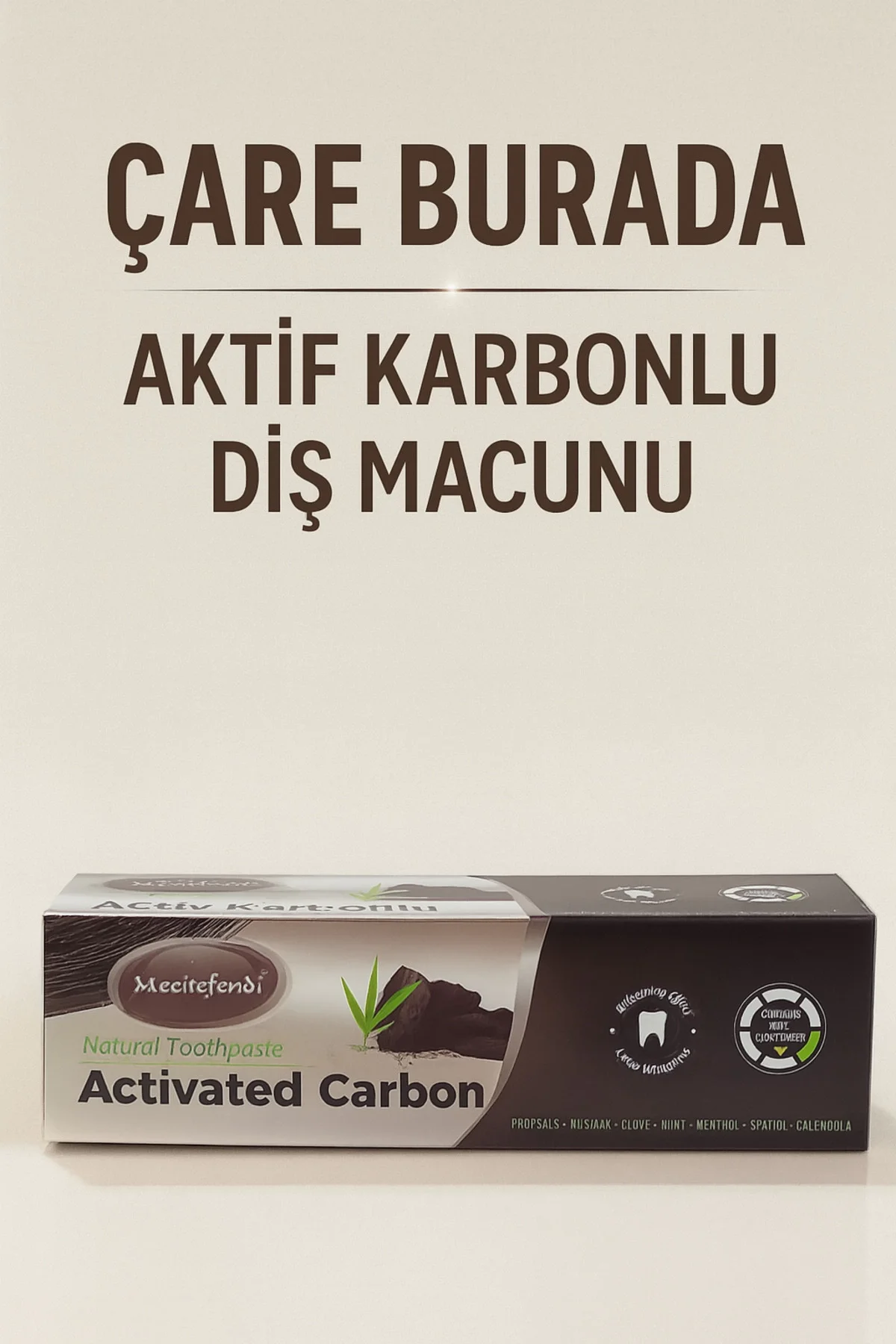Mecitefendi - Aktif Karbonlu Doğal Diş Macunu 75 Ml (Ekstra Beyazlık)
