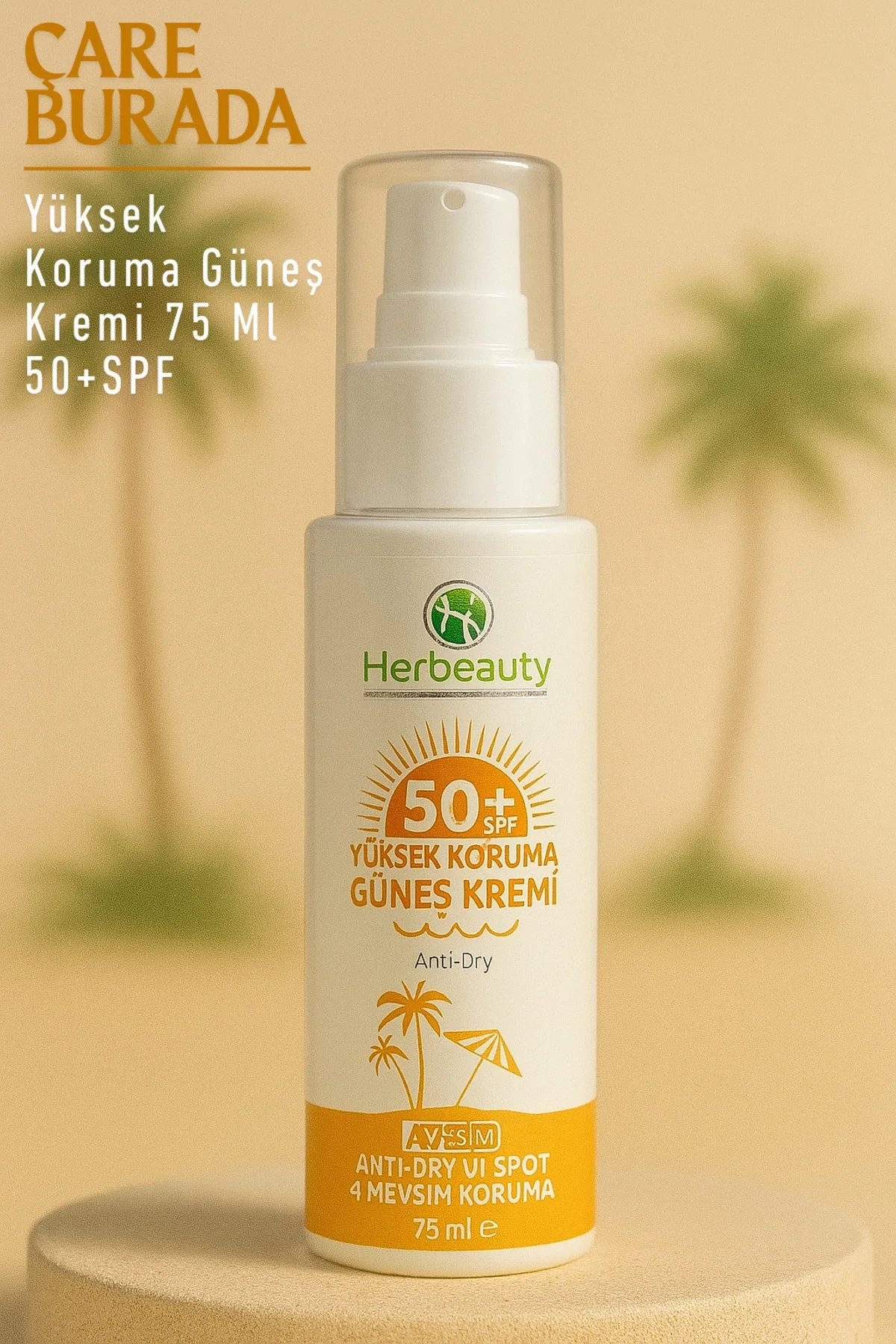 Herbeauty - Güneş Koruyucu Krem 50+ SPF (Panthenol, Hyaluronic Acid)