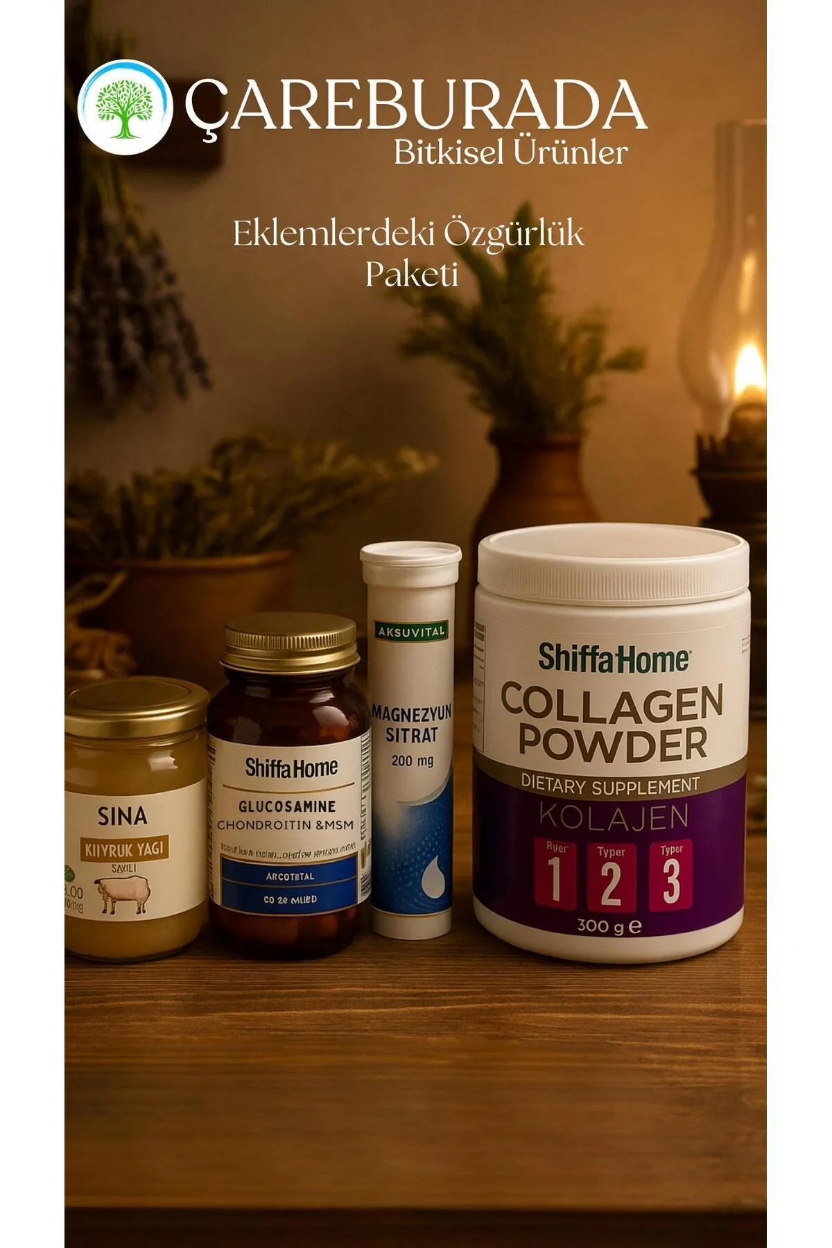 Eklemlere Özgürlük Seti Kuyruk Yağı,, Glucozamin,Magnezyum Sitrat, Collagen