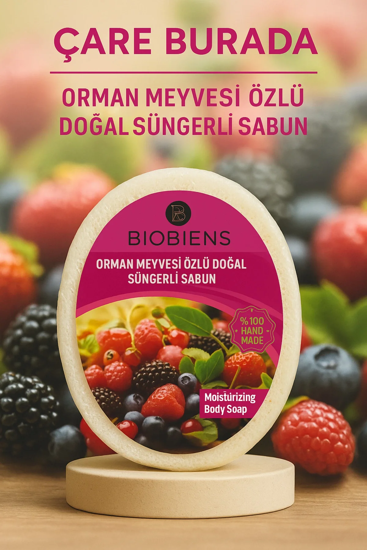 Biobiens - Orman Meyvesi Özlü Doğal Süngerli Sabun 135 gr