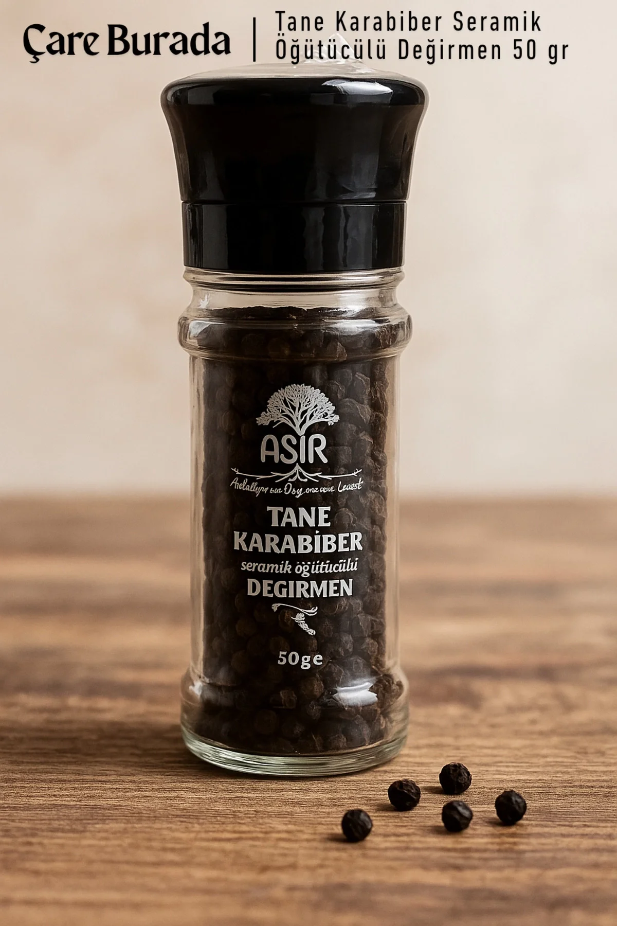 Asır - Tane Karabiber Seramik Öğütücülü Değirmen 50 gr
