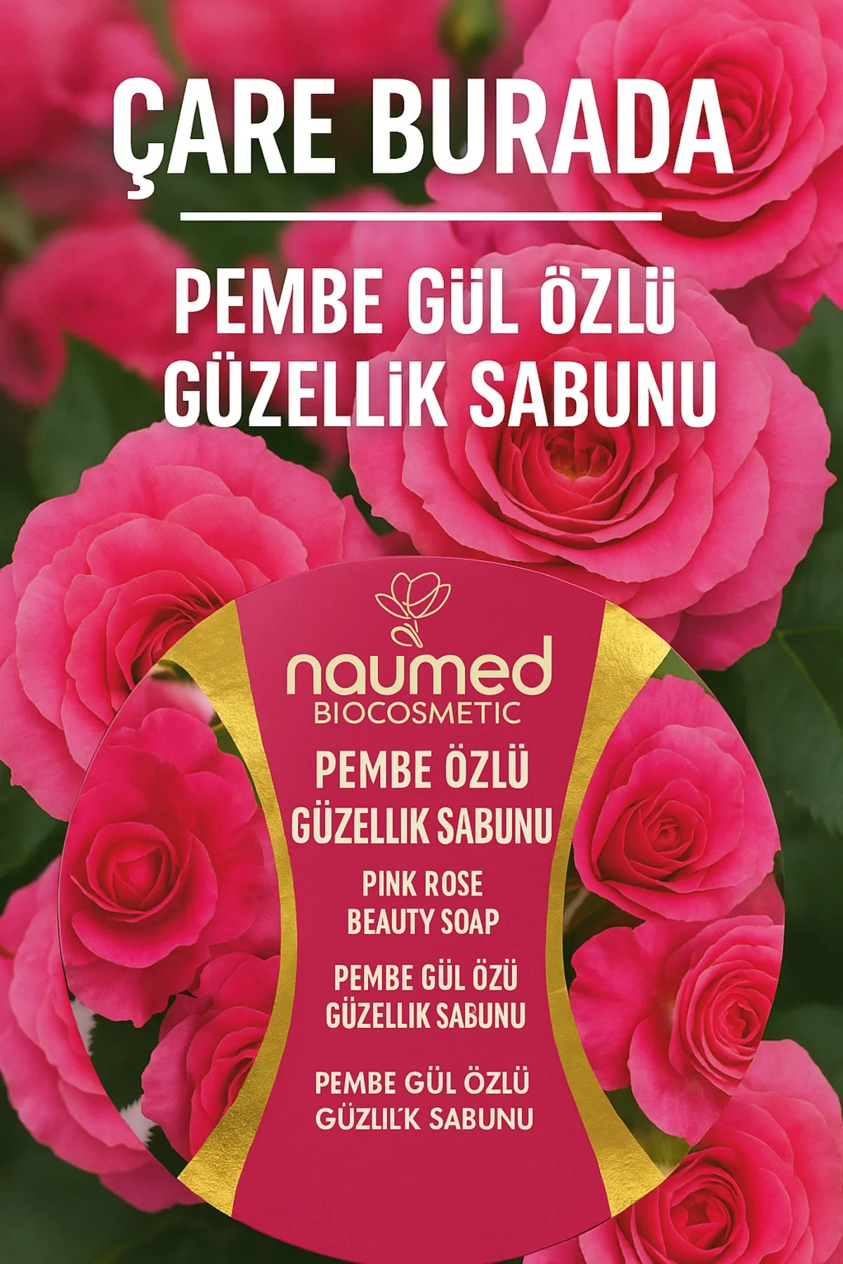 Naumed Biocosmetic - Pembe Gül Özlü Güzellik Sabunu