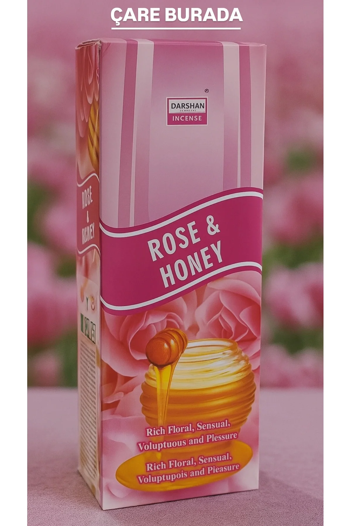 Darshan Incense - Rose & Honey 20'li Çubuk Tütsü (Gül & Bal)