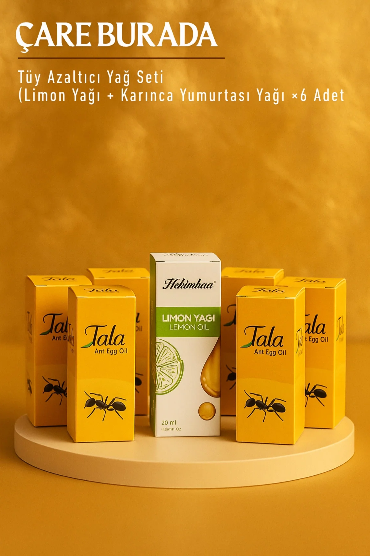 Tüy Azaltıcı Yağ Seti (1 Adet Limon Yağı 20 Ml + 6 Adet Karınca Yumurtası Yağı 20 Ml)