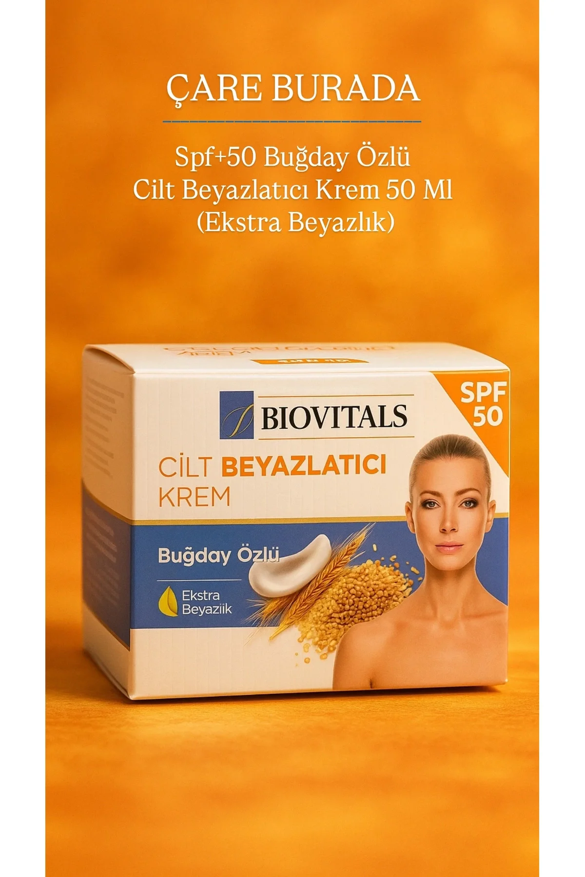 Biovitals - SPF+50 Buğday Özlü Cilt Beyazlatıcı Krem 50 Ml (Ekstra Beyazlık)