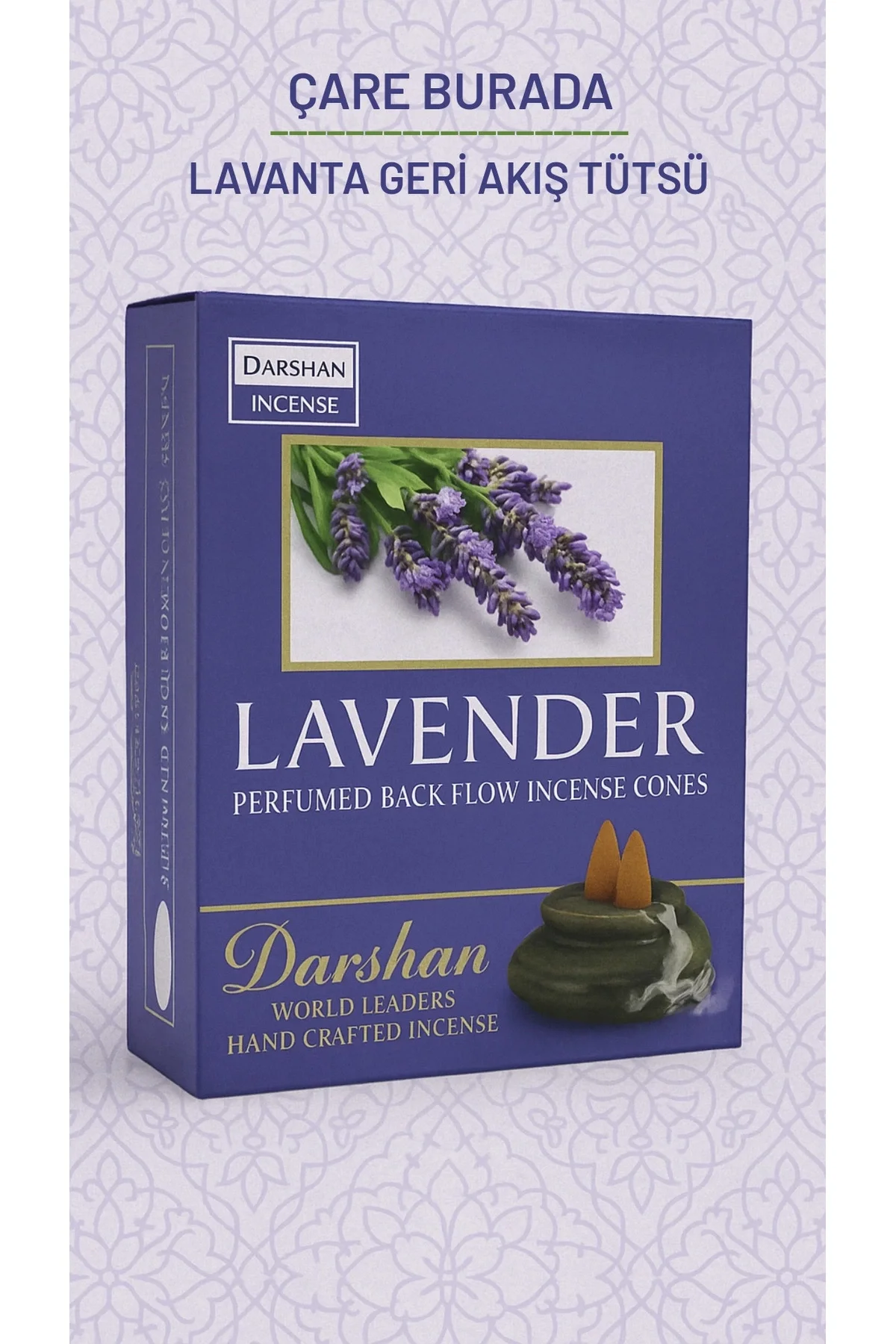 Darshan Incense - Lavanta Geri Akış Tütsü (10 Adet Geri Akış Tütsü)